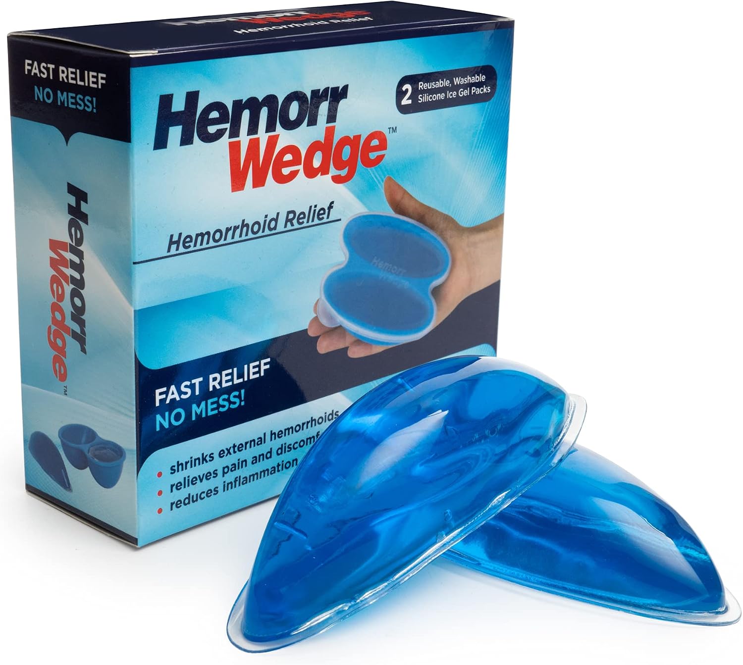 Hemorrhoid Ice Pack for Relief & Cooling Support – Twin Gel Pack with Hygienic Case – Reusable Cold Therapy for Hemorrhoids, Swelling, Postpartum & Discomfort – Water-Based Gel