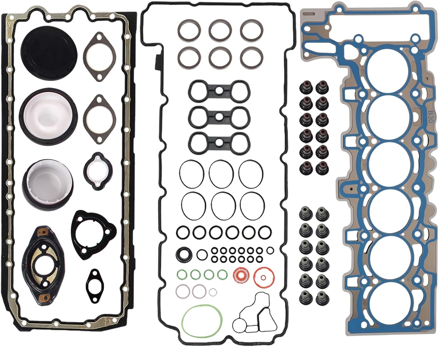 N52B30 Engine Cylinder MLS Head Gasket Set for BMW 328i 3.0L 2007-2013, BMW 528i 3.0L 2008-2011 [Replace OE: 11127555757 11127581215] [Engine Code: N52B30A N52B30B N51B30A N53B30A]