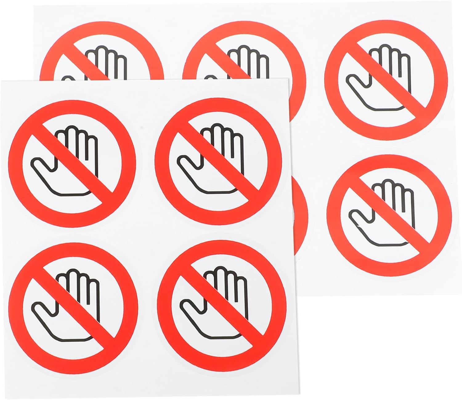 Tofficu Small Waterproof Do Not Touch Sticker - 10Pcs Round Safety Warning Labels - Do Not Use Plug Sign Vinyl Decal for Walls Cars Trucks Bumpers Glass Tool Box 1 Inch Diameter