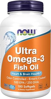 NOW Foods Supplements, Ultra Omega-3 Molecularly Distilled and Enteric Coated, 180 Softgels