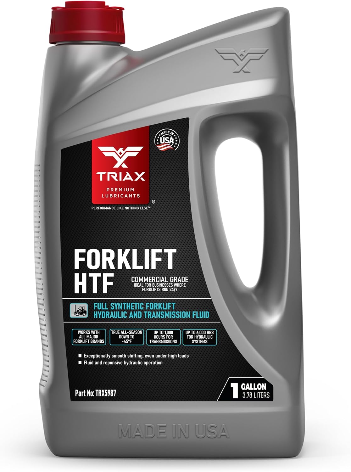 TRIAX Forklift HTF - Full Synthetic Hydrostatic Hydraulic & Transmission Fluid - Superior Viscosity Stability - - Forklift & Lifting Equipment - Wide Temperature Range -50°C to 60°C 1 Gallon/3.785 L