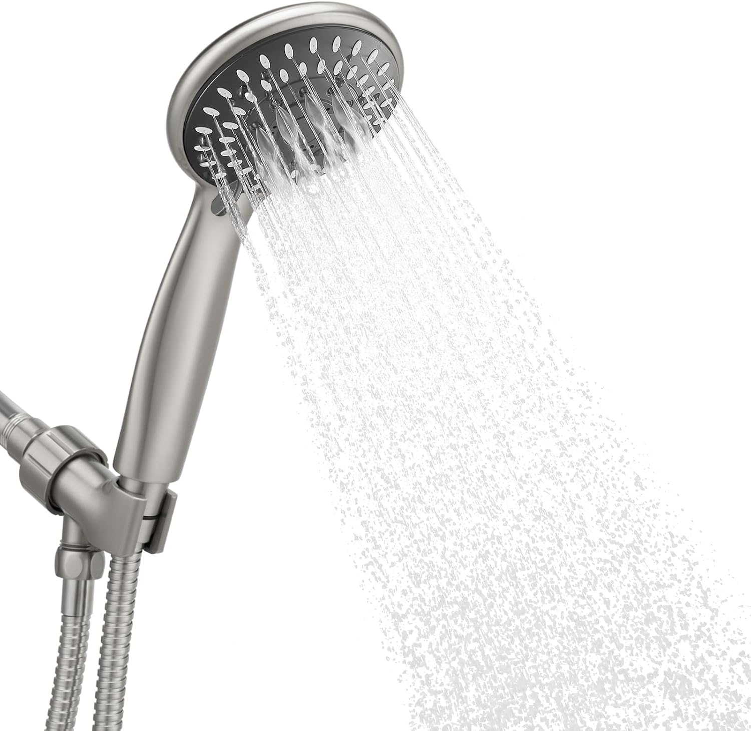 Briout Handheld Shower Head High Pressure 5 Modes with Hose, Brushed Nickel
