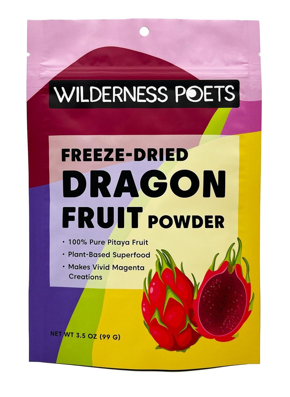 Wilderness Poets Freeze Dried Dragon Fruit Powder - Pink Pitaya (Pitahaya) 3.5 Ounce