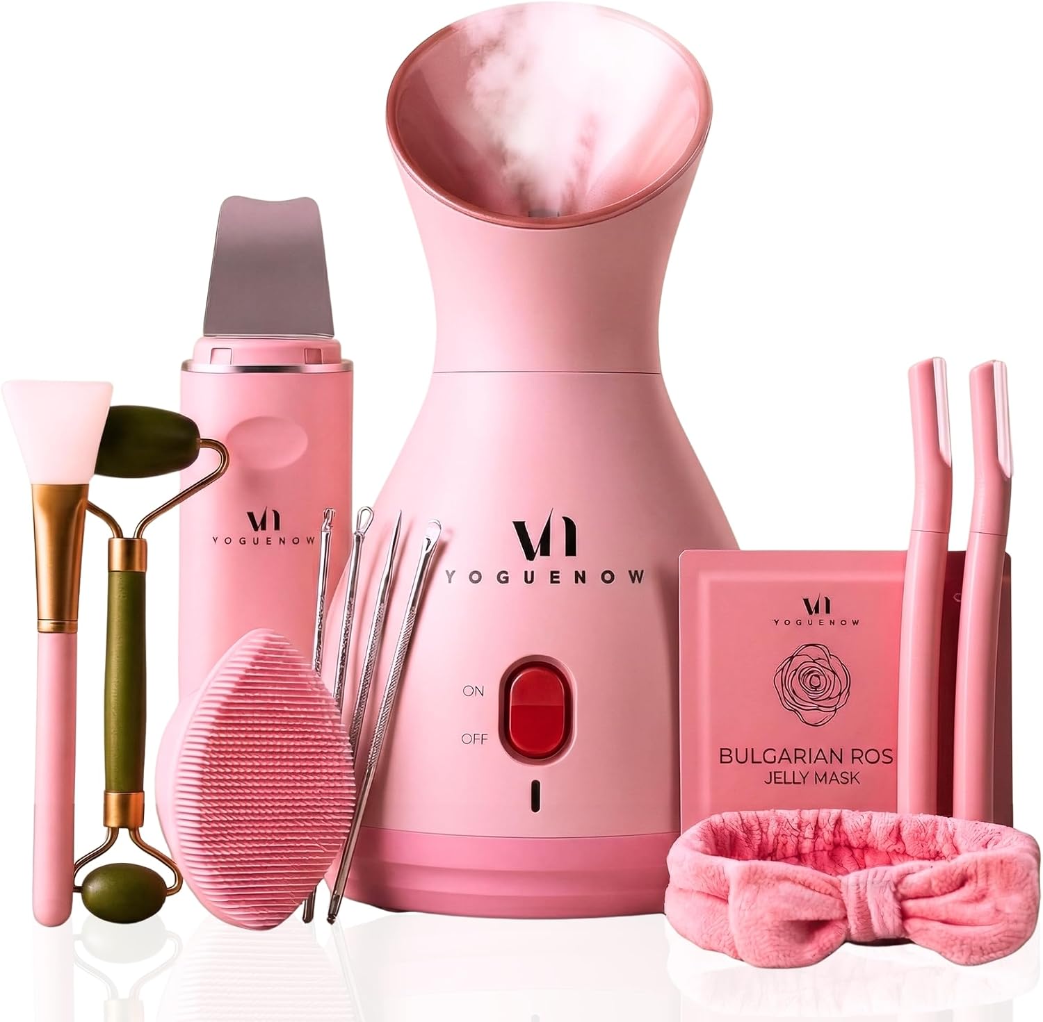 Facial Steamer Spa Kit with Complimentary 17 Skin Care Tools | Face Steamer for Facial Deep Cleaning with Towel Warmer & Humidifier Mode| Self Care Gifts for Women, Spa Gifts, Birthday Gifts for Women