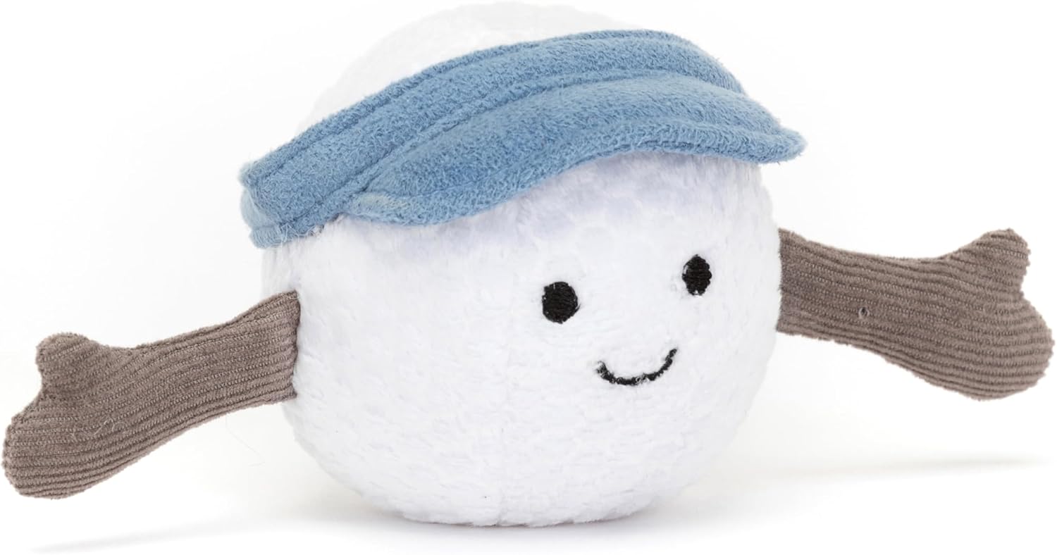 Jellycat Amuseables Golf Ball Stuffed Toy, 2.5 inches - Golf Ball Plush for Sports Fans