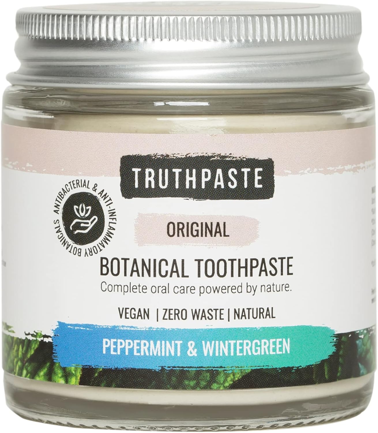 TRUTHPASTE Original Natural Zero Waste Toothpaste. Eco Friendly & Plastic Free. Vegan. Fluoride Free, SLS Free. with neem & Aloe Vera. Suitable for Sensitive Teeth. (Peppermint & Wintergreen 100ml)