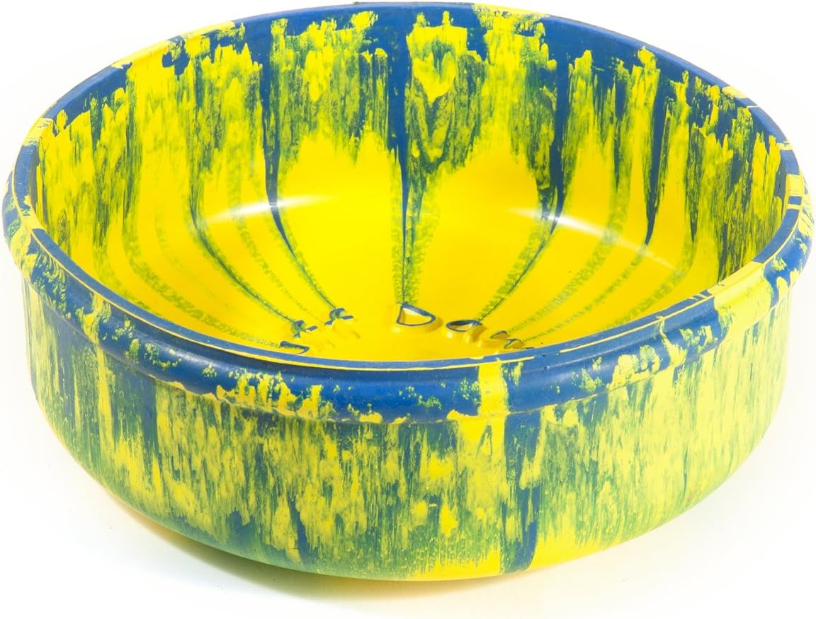 Ruff Dawg Rubber Dog Bowl - Durable Material Non-Slip No Spill Proof Skid Insulated - Pet Dog/Cat Food Water Dish Feeding - Assorted Colors - Small