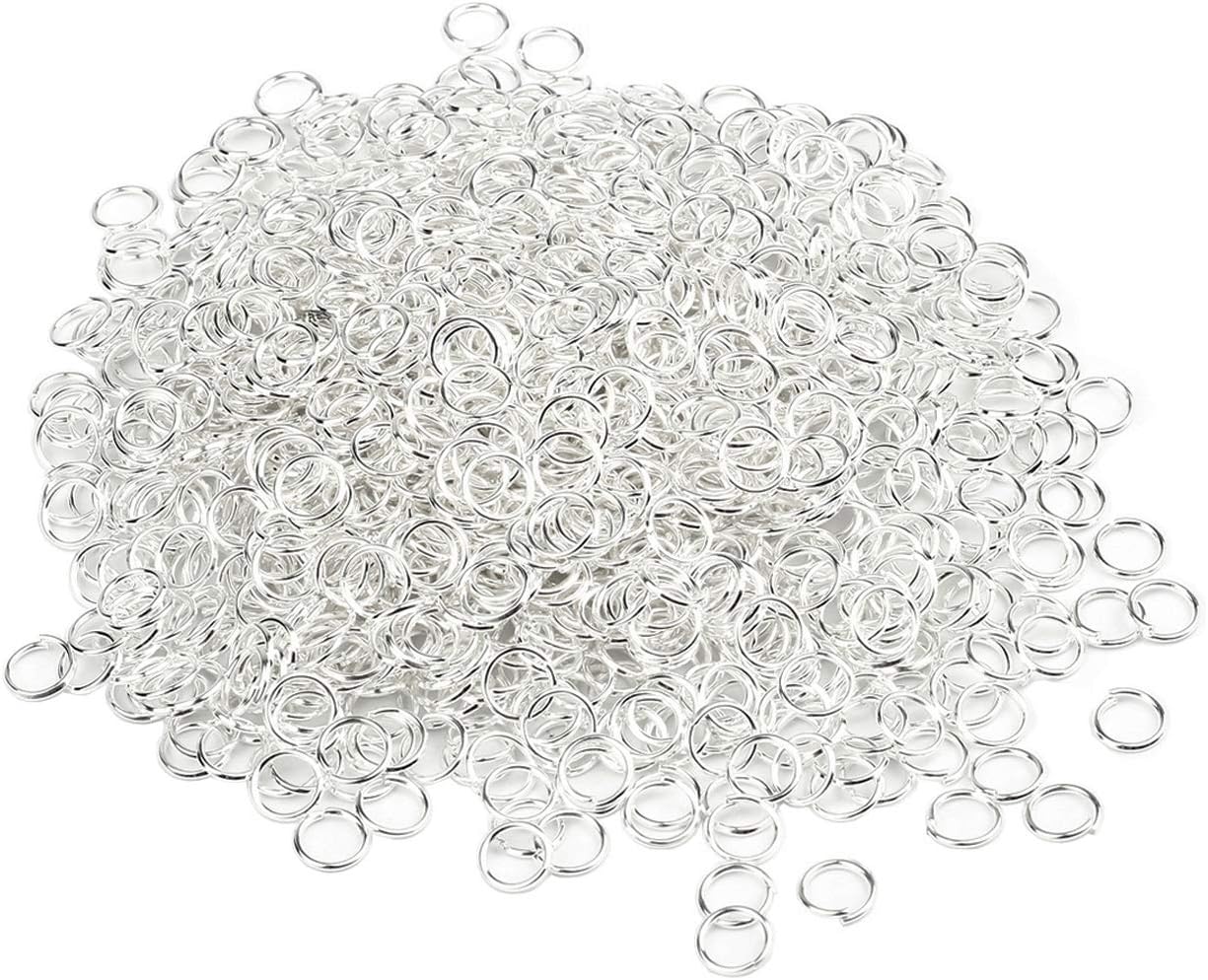 HUIHUIBAO 400 Pieces Open Jump Rings for DIY Craft Necklaces Bracelet Pendant Jewelry Making, Silver (4mm)