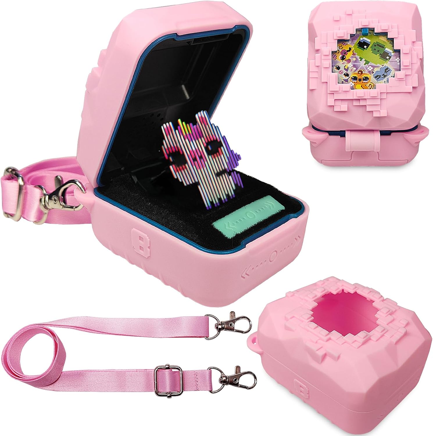 Silicone Cover Case for Bitzee Magicals Interactive Toy Digital Pet and Case, Protective Skin Sleeve for Bitzee Magicals Virtual Electronic Pets Accessories (Pink)