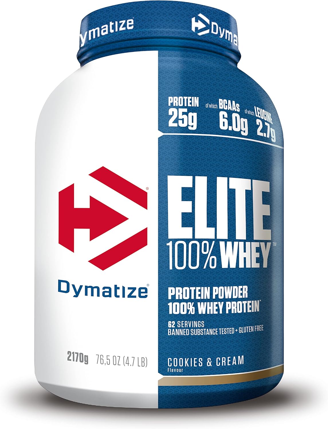 Dymatize Elite 100% Whey Cookies & Cream 2170g - High Protein Low Sugar Pulver + Whey Protein und BCAAs