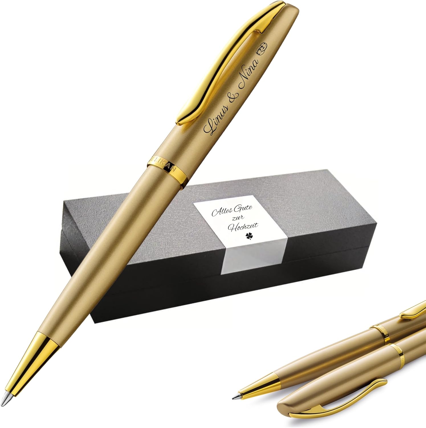 Pelikan Jazz® Noble Elegance K36 Ballpoint Pen with Engraving Gift - Unique Pens with Name - Personalised Gifts - Ballpoint Pen Personalised (Gold Yellow)