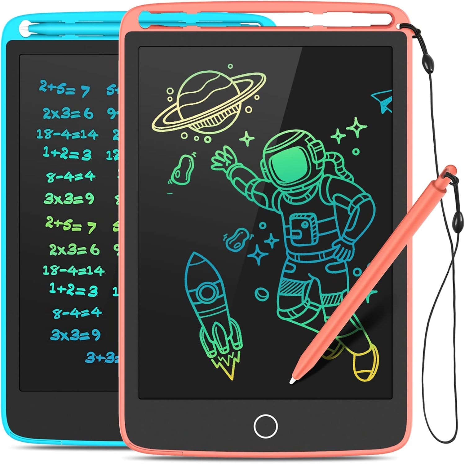 2 Pack LCD Writing Tablet, TECJOE Colorful Doodle Board Electronic Writing Drawing Board for Kids, Learning Toys Gifts for 3-6 Years Old Boys and Girls, 8.5 Inch (Blue and Pink)