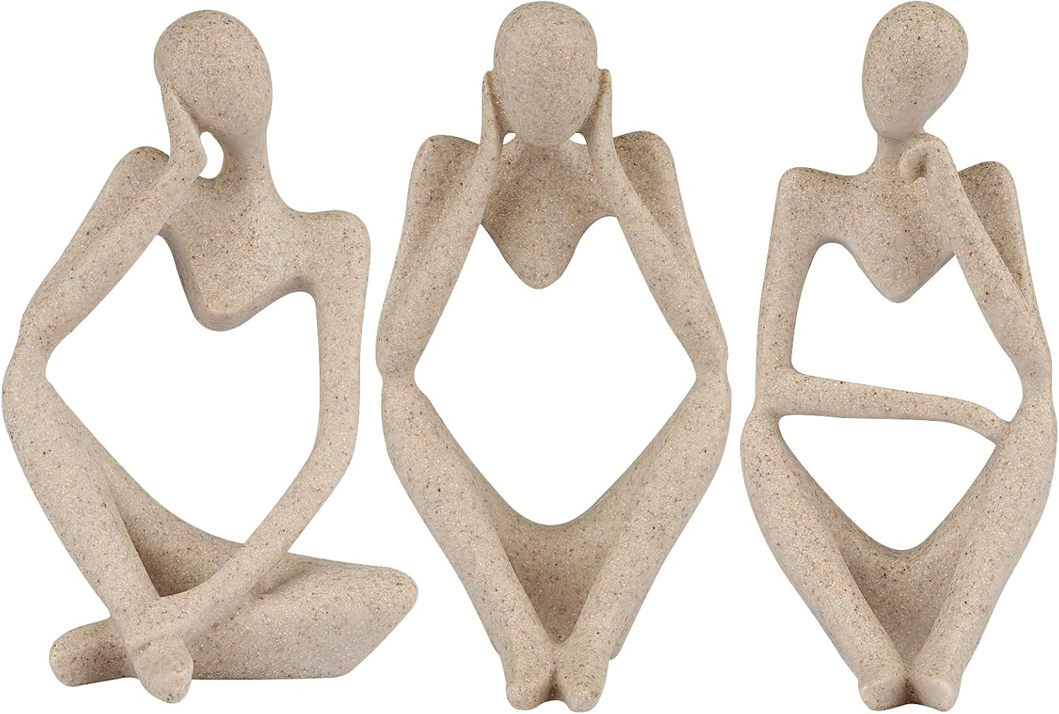 Sandstone Resin Thinker Style Abstract Sculpture Statue Collectible Figurines Home Office Bookshelf Desktop Decor