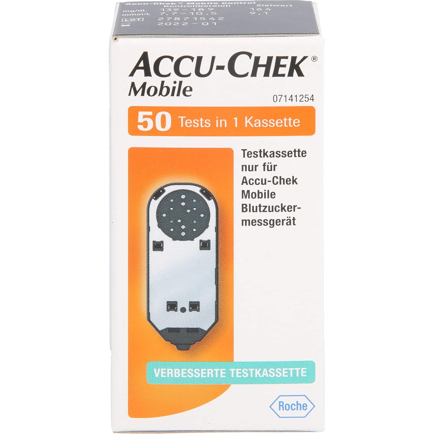 Roche Diagnostics Accu Chek Mobile Blood Glucose Monitor Test Cassette, 50 Count
