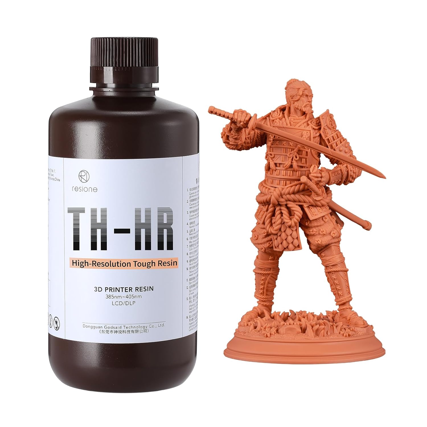 RESIONE High-Resolution 3D Printer Resin - TH-HR Tough Low Shrinkage Deformation ABS Like Resin for Ultra-fine GK/Head Carvings/Precision Prototypes/Miniatures with Complex Details (Red Clay)