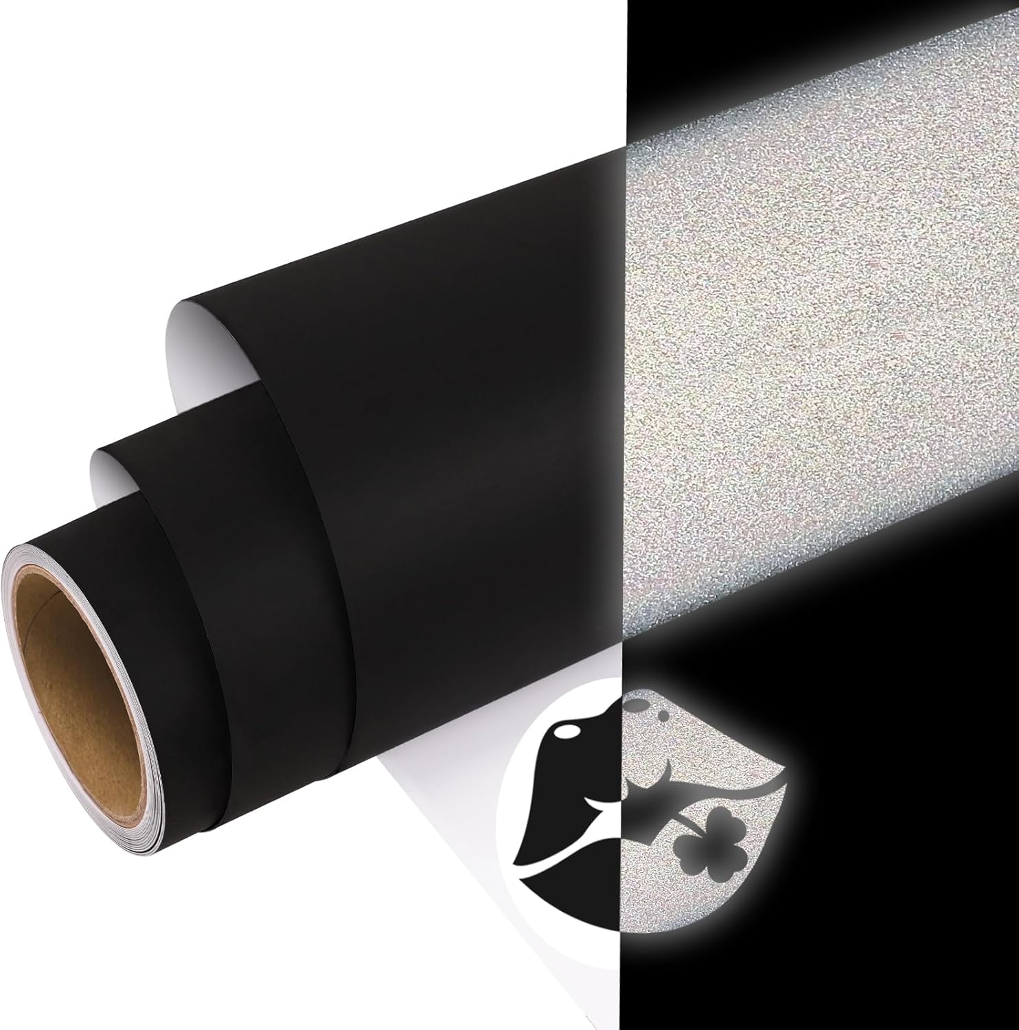 WRAPXPERT Black Reflective Vinyl for Cricut, 12" x5ft Reflective Vinyl Permanent Adhesive Roll for Mailbox Numbers, Cars, Trucks, Motorcycles, Bikes, Helmets, Reflective Black