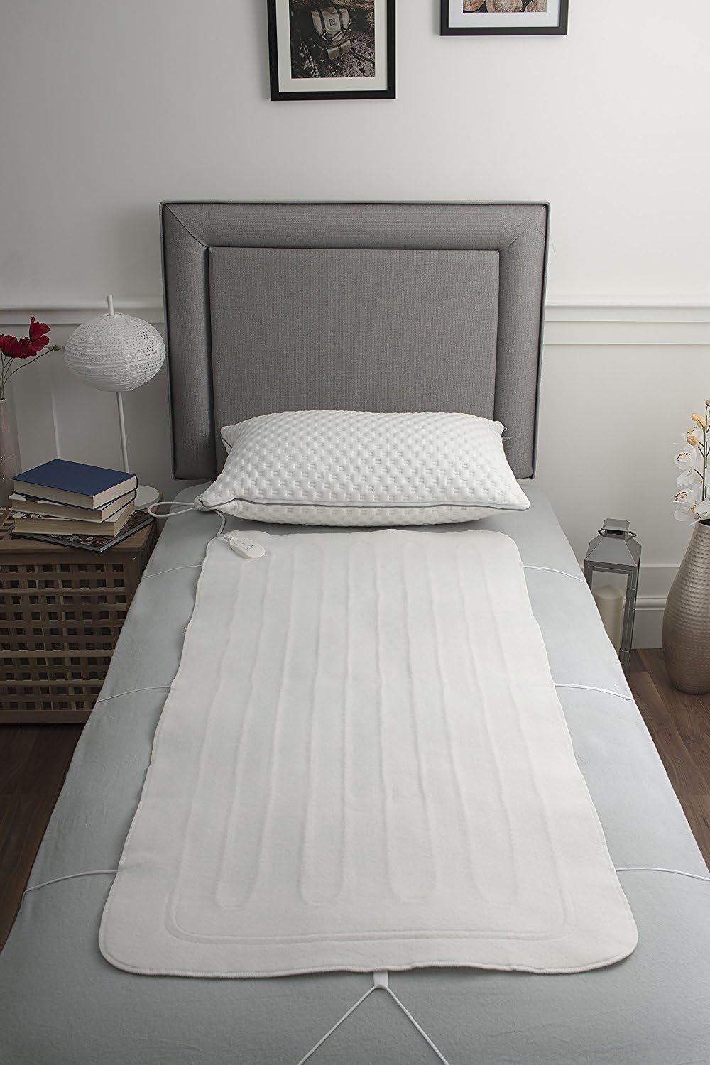 Qollection Electric Heated Blanket [ S ] Under Bed Comfort Detachable Controller, 3 Heat Settings, Super Cosy Washable Fleece Blanket Throws Pad, Coverlet, mantle (SINGLE 140x70cm)