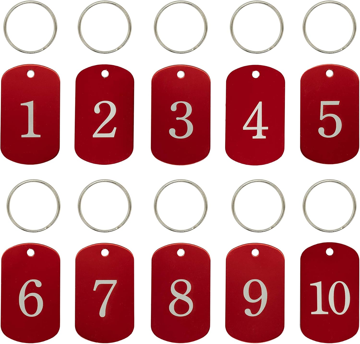 StayMax Aluminum Numbered Tags Key Tags ID Tags (1-25, Red)