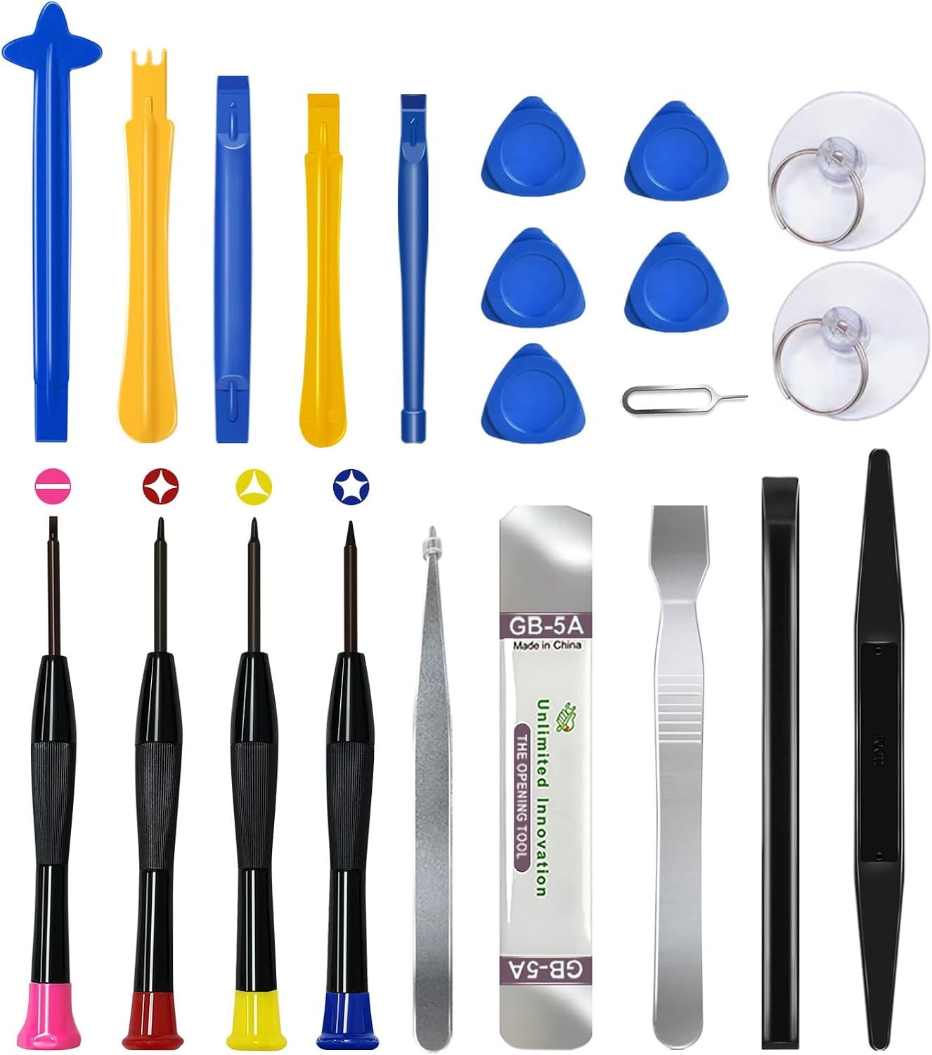 22 Piece Professional Electronics Opening Pry Screwdriver Set Multiple Functions Tool Repair Kit, for Cellphone iPhone Laptops Tablets Pry Open Replace Screen Battery and More