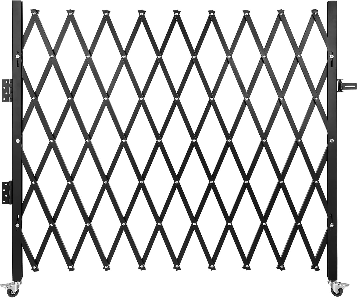 VEVOR Folding Door Scissor Gate - Steel Accordion 87" H x 94" W, 360 Rolling Barricade,Padlock