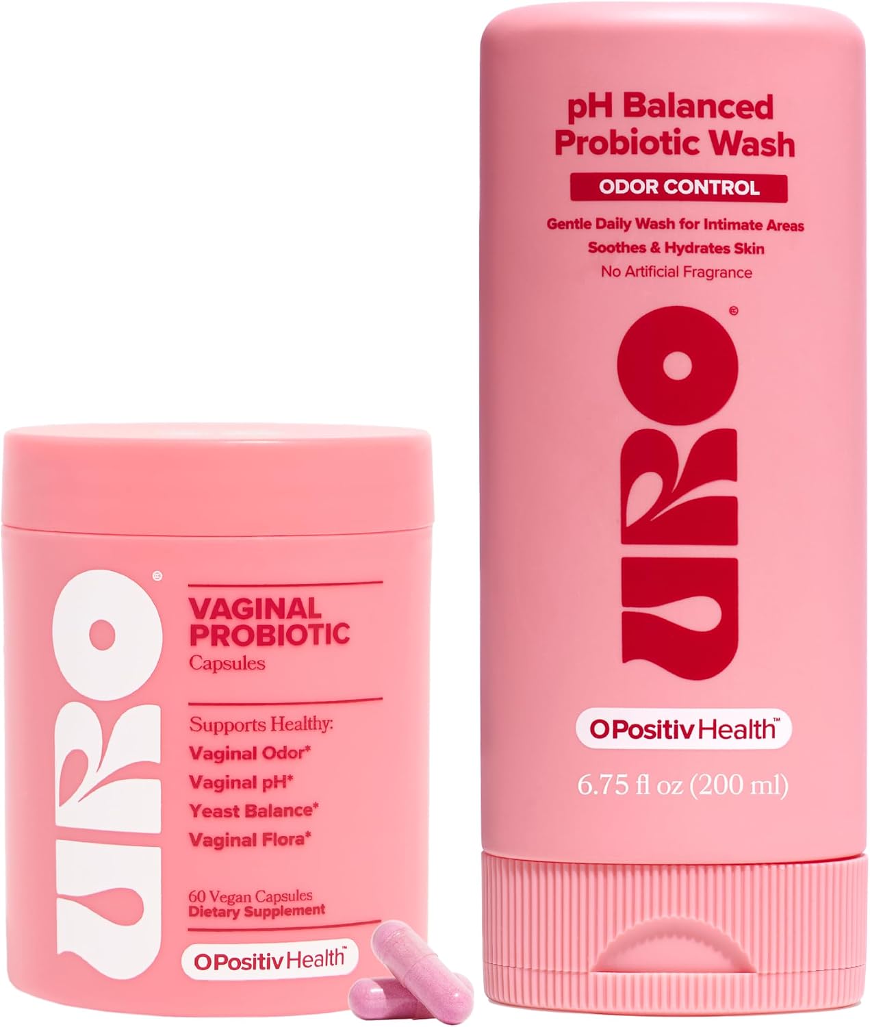 URO Vaginal Probiotic and URO pH Balanced Probiotic Wash Bundle