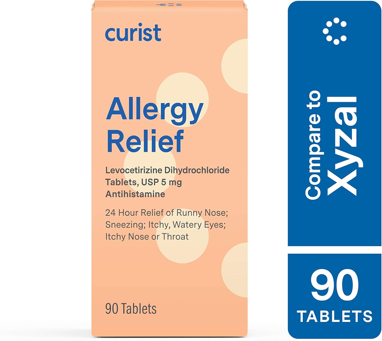Curist - Generic Xyzal Levocetirizine 5 mg - (90 Tablets) - Allergy Pills, 24 Hour Allergy Relief - Allergy Medicine