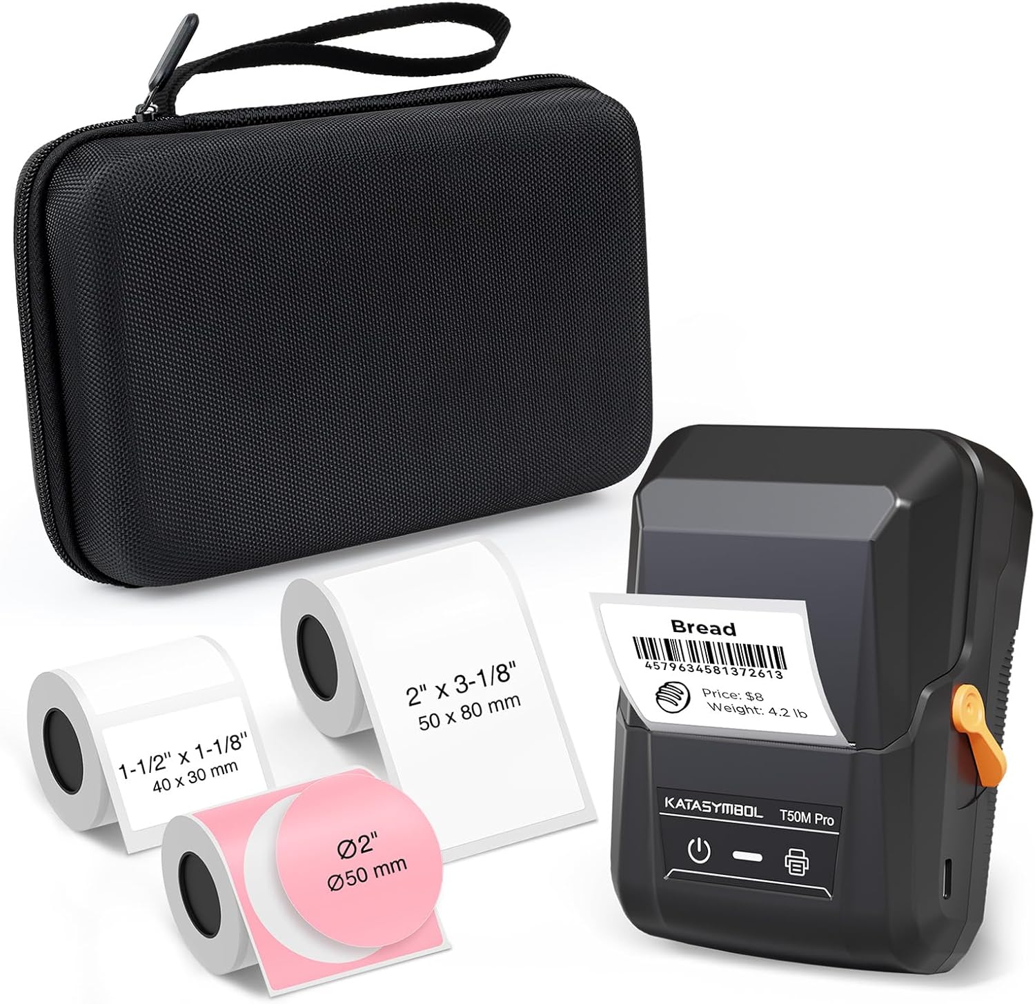 SUPVAN T50M Pro Bluetooth Label Maker Machine with 3 Tapes & Case