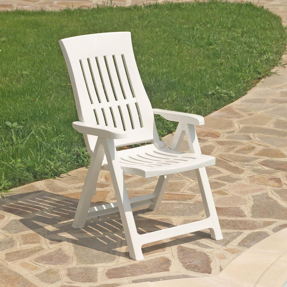 URBN GARDEN Adjustable Back Outdoor Foldable Plastic Garden Chair Patio Furniture Camping Picnic Beach Chair Foldable Chair