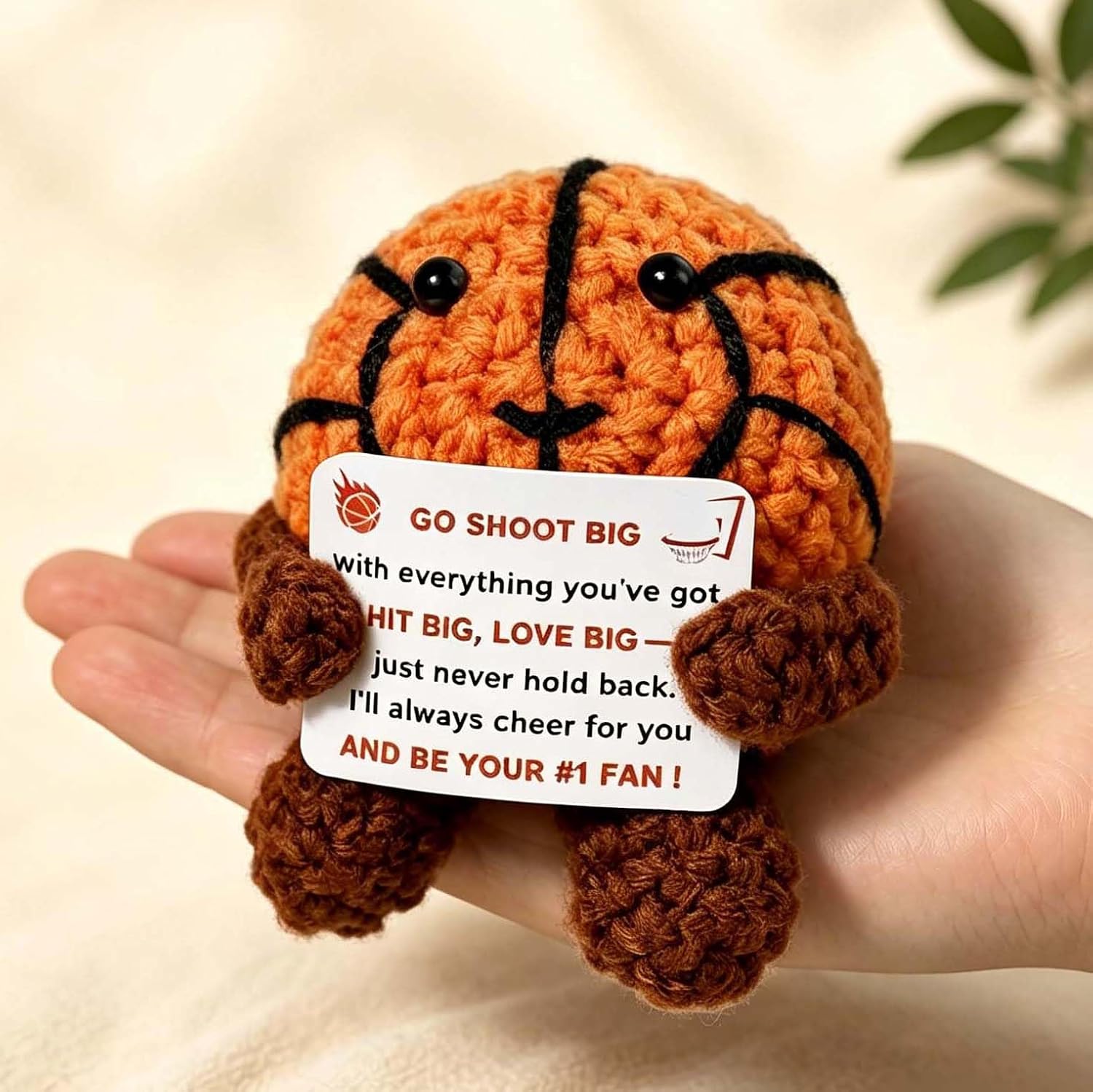QINJIEJIE Basketball Gifts Positive Knitted, Cute Crochet Ball