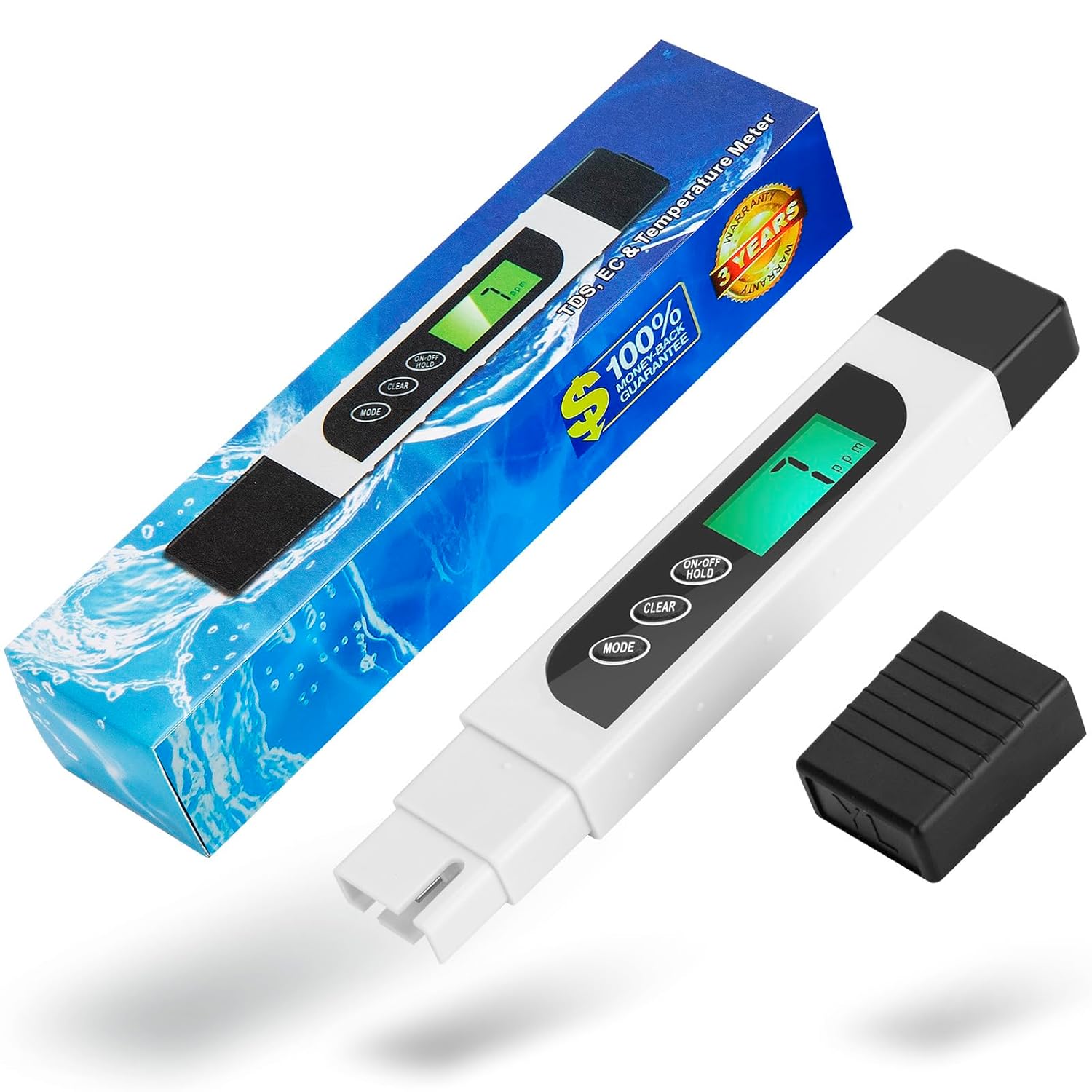TDS Meter Digital Water Tester, Lxuemlu Professional 3-in-1 TDS, Temperature and EC Meter with Carrying Case, 0-9999ppm, Ideal ppm Meter for Drinking Water, Aquariums and More