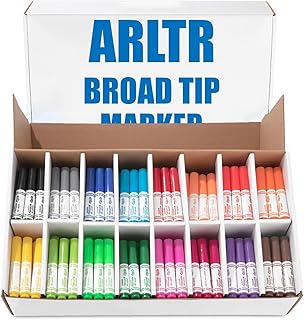 Washable Markers Bulk, Bulk Pack of 288 in 16 Vibrant Colors, Broad Line Markers with Conical Tips- Perfect for Kids' Classrooms & Teachers