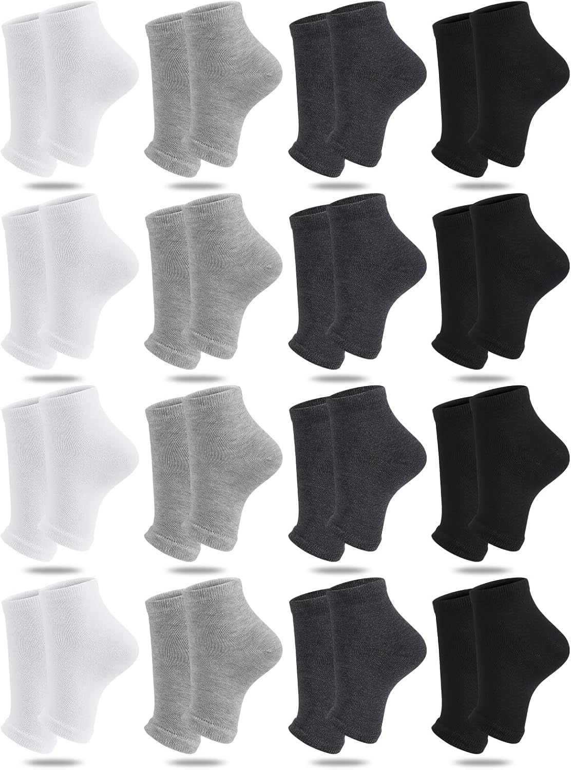 16 Pairs Cotton Toeless Socks Pedicure Socks Flip Flop Open Toe Socks Toeless Yoga Socks for Women Men
