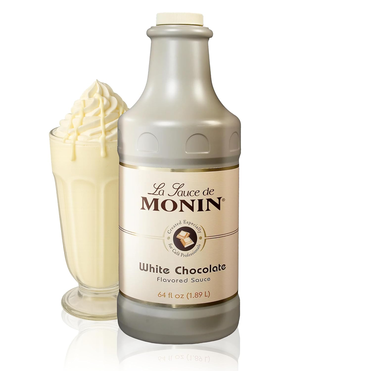 Monin - Gourmet White Chocolate Sauce, Creamy and Buttery, Great for Desserts, Coffee, and Snacks, Gluten-Free Non-GMO (64 Ounce)