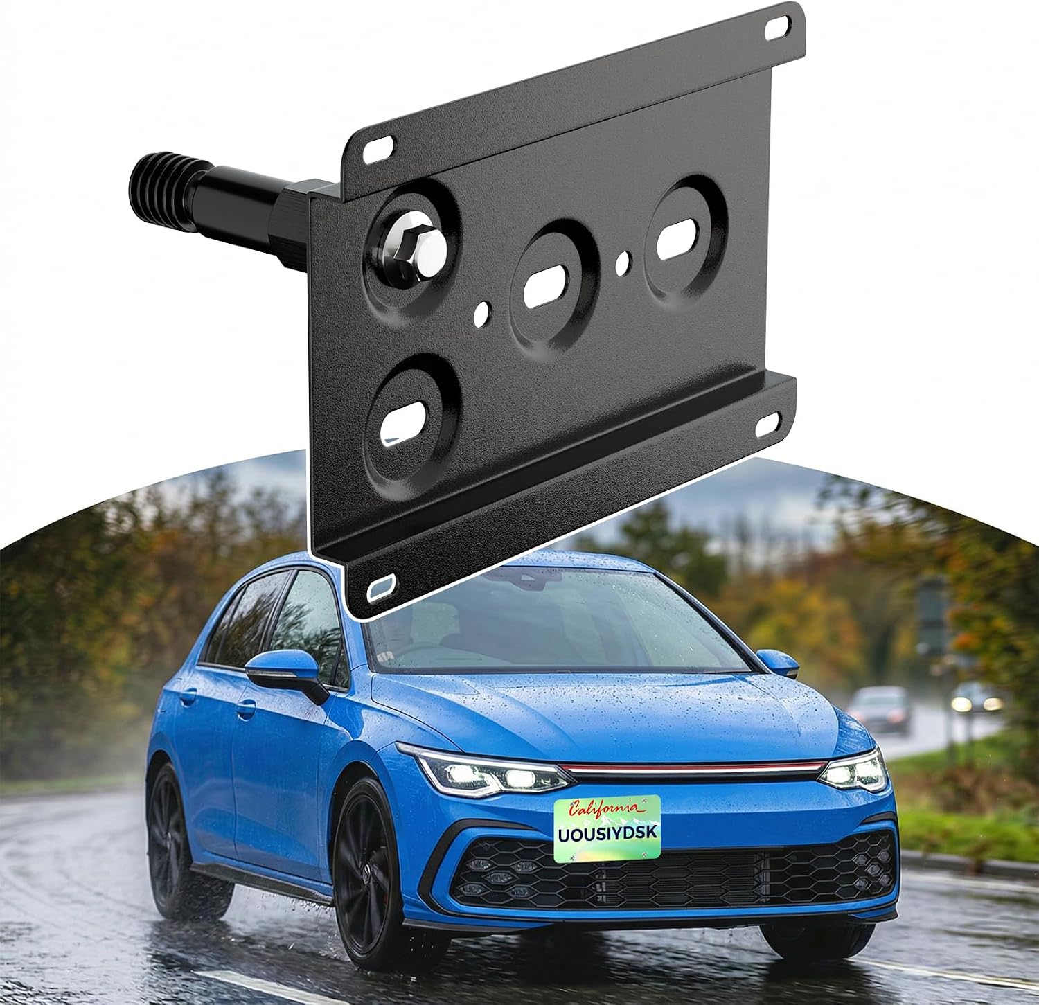 Front License Plate Bracket Fits Volkswagen MK7 GTI Golf, No Drill Tow Hook