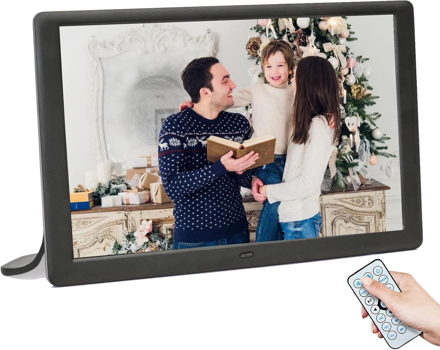 Zedify 10.1 inch Digital Photo Picture Frame 1280x800 IPS Display with Photo Music Video Player Calendar Alarm, Auto Power On/Off, Wall Mountable with Remote, Gift for Family & Friends