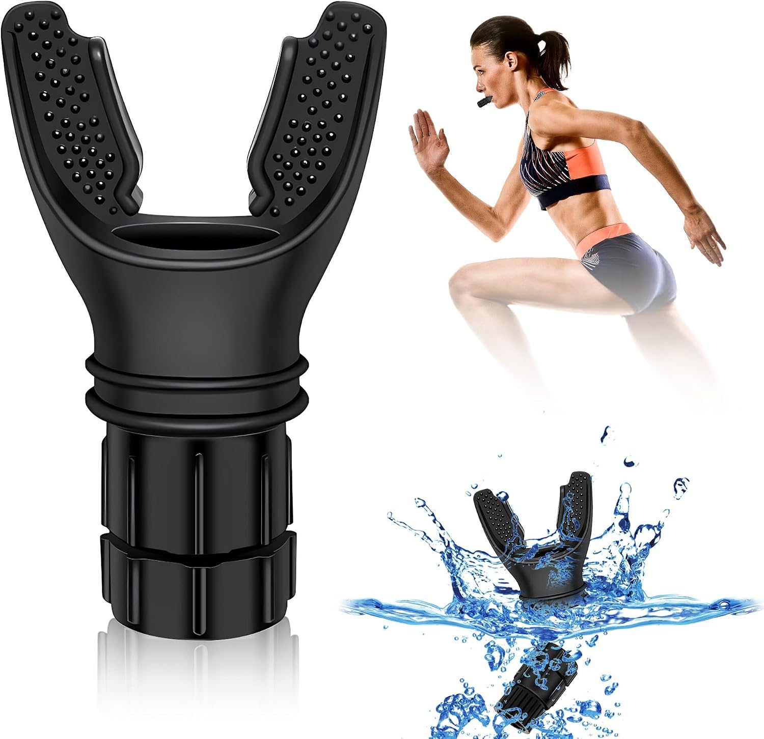 Portable Muscle Trainer, Exercise Trainer with Resistance Adjustable, Exercise Device with Variable Settings, Easy to Clean and Use, Present for Exerciser, Black/Clear