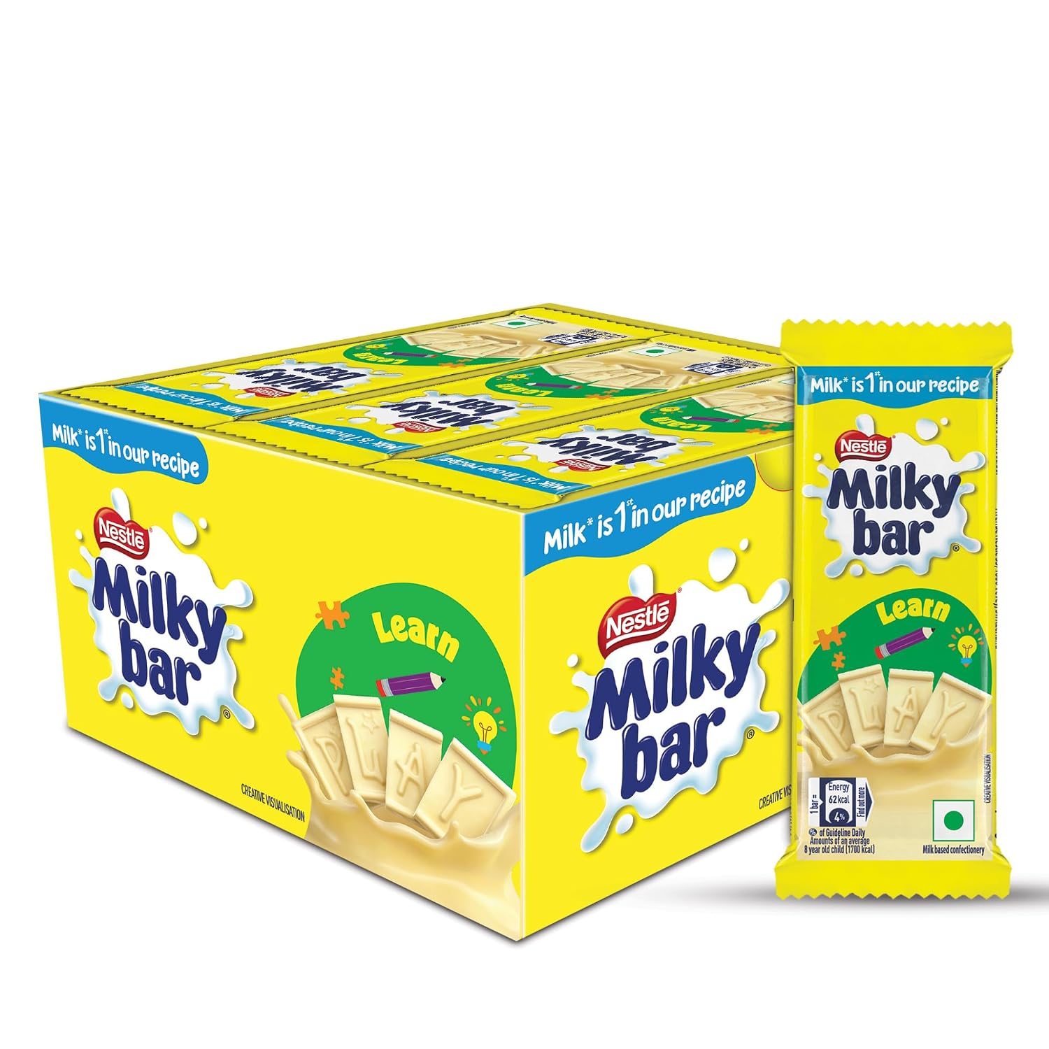 Nestle MILKYBAR Creamy White Chocolate Tablet Bar, 54 Units X 12.5g- 675g