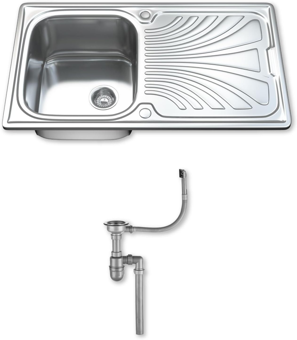 Dihl 1001 Kitchen Sink, 86 x 50 cm, Single Bowl, Rectangle, Inset