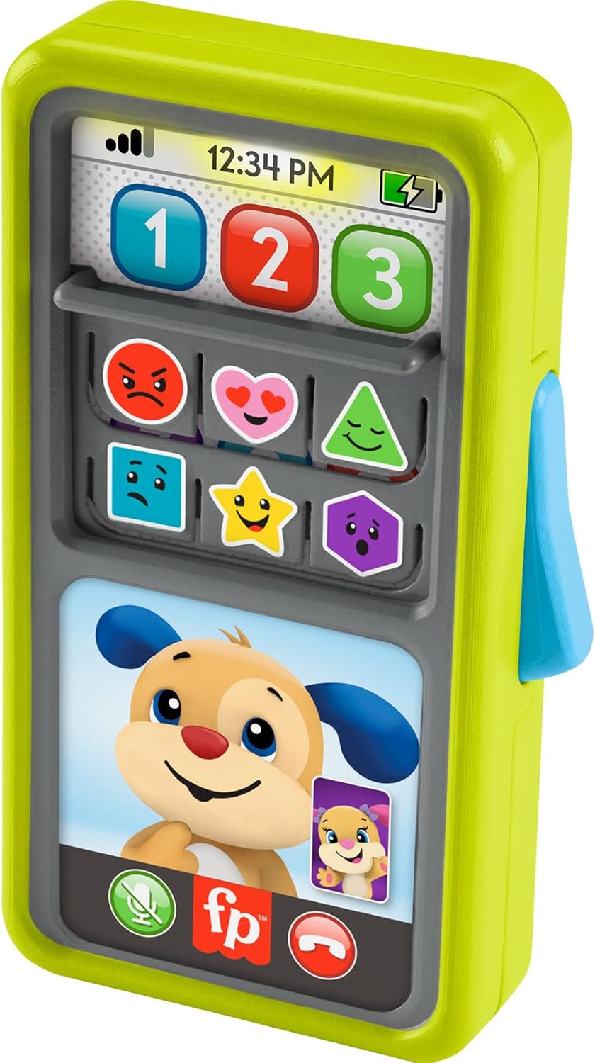 Fisher-Price Laugh & Learn Baby & Toddler Toy 2-in-1 Slide to Learn Smartphone with Lights & Music for Ages 9+ Months​