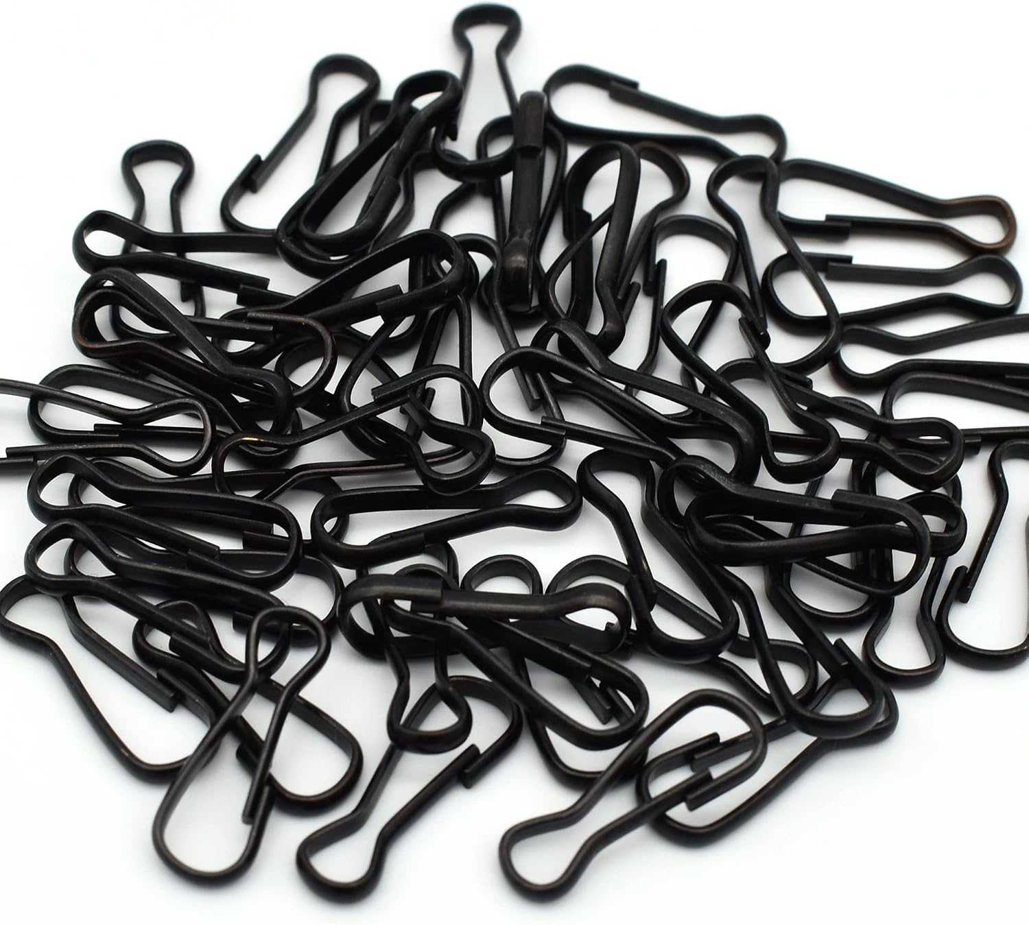 304 Stainless Steel Snap Clip Spring Clasps Hooks, Black, 0.78", 240 Pcs