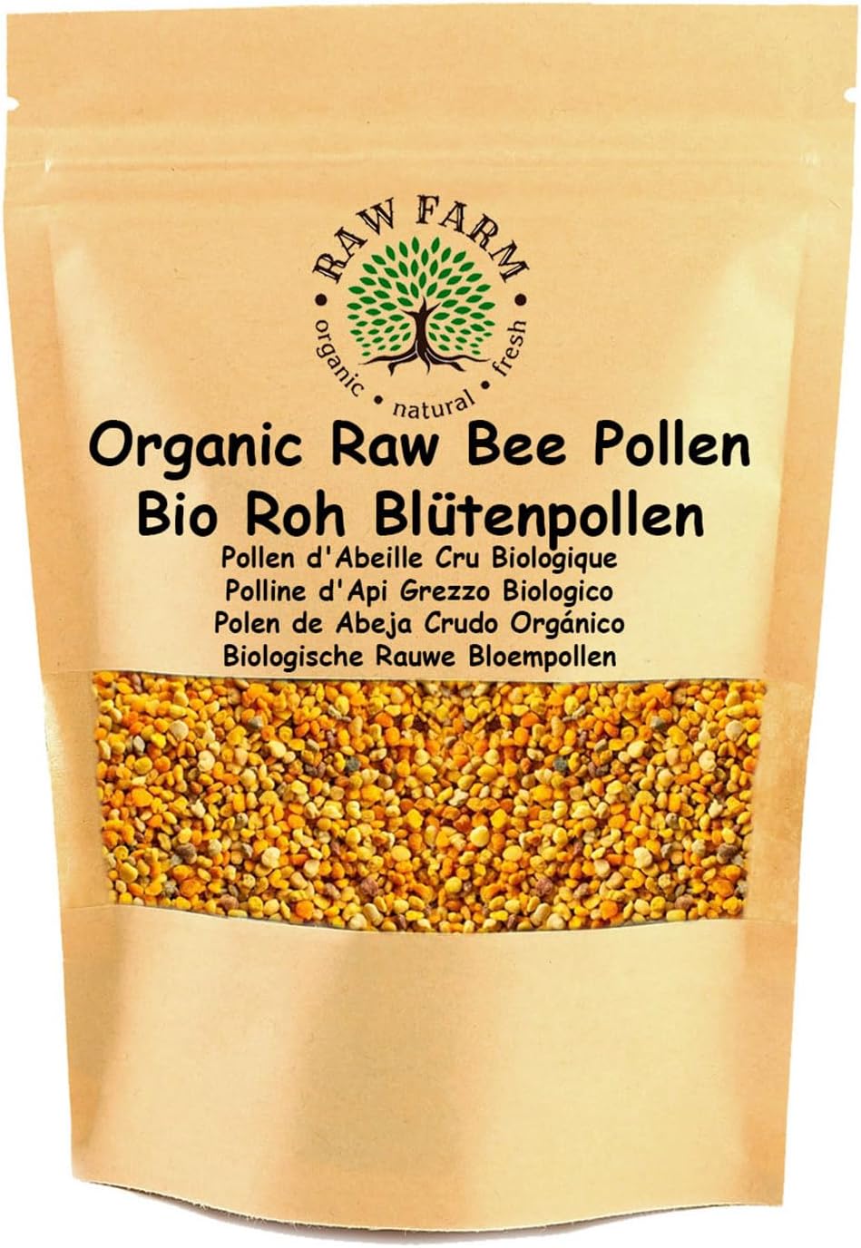 Raw Farm - Organic Raw Bee Pollen 500 g – 100% Natural, Unprocessed, Premium Quality