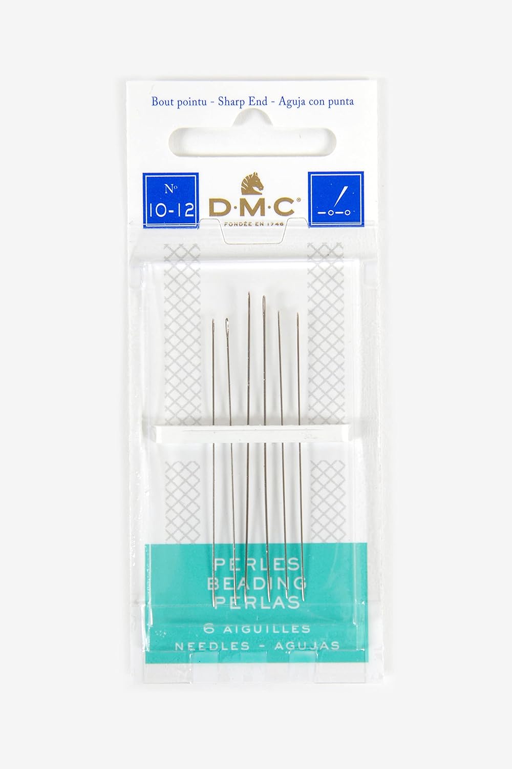 DMC 1764-10/12 Beading Hand Needles, 6-Pack, Size 10/12