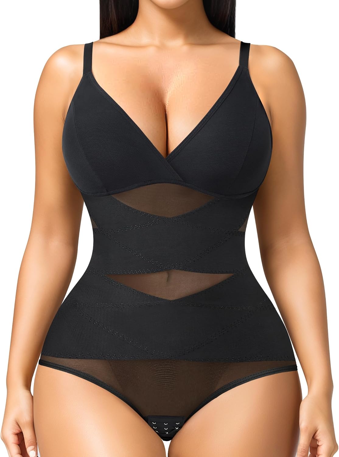 Junlan Shapewear Bodysuit for Women Seamless Sculpting Body Shaper Tummy Control Waist Trainer Vest Shaping Leotard Tops