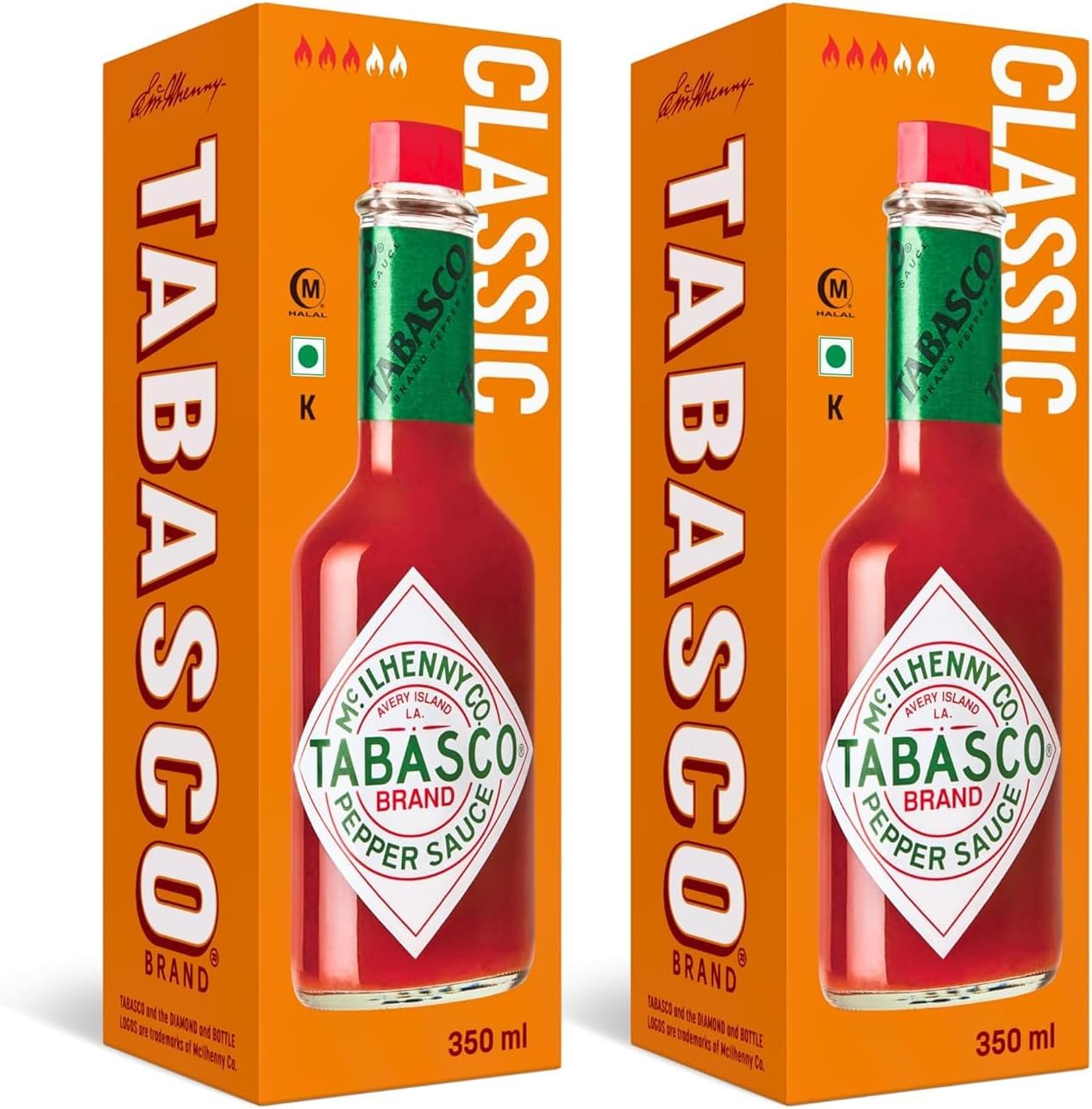 TABASCO Original Red Pepper Sauce (2x350ml)- Value Option! - Made from only Three 100% Natural Ingredients - Aged 3 Years Hot Pepper Sauce - Glass Bottle