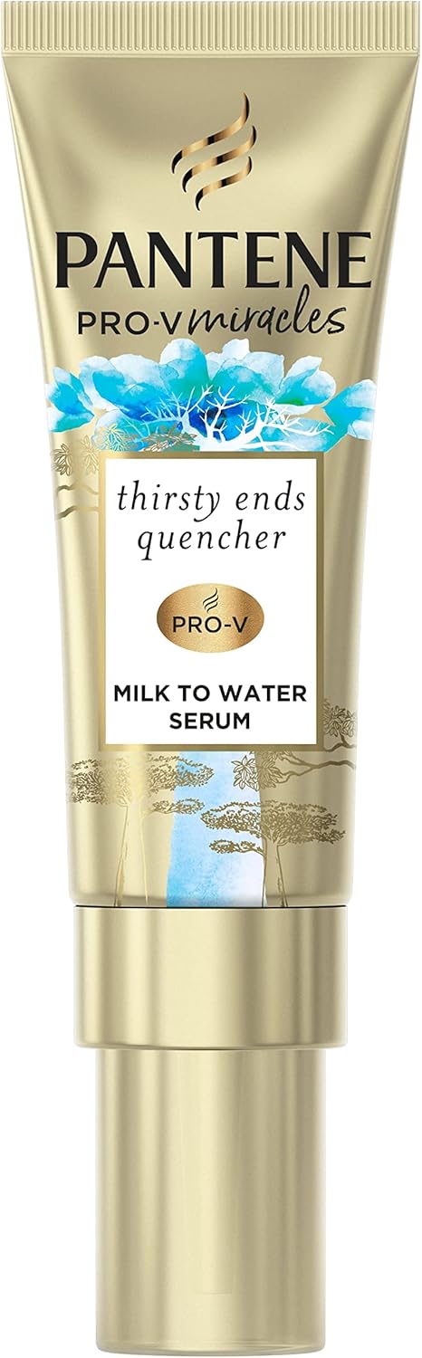 Pantene Hydra Day Hair Serum, For Dry Damaged Hair, Leave-in Hair Treatment, 70ml, Milk To Water Serum Thirsty Ends Quencher With Biotin And Baobab Essence, Leave-in Conditioner