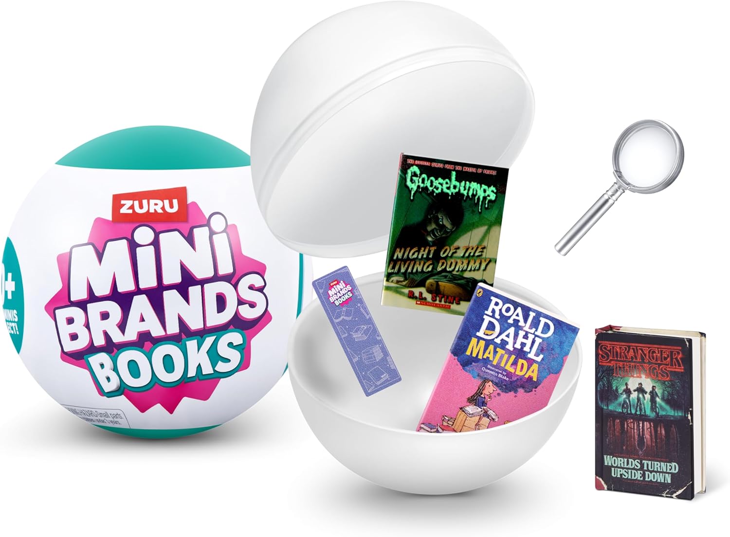 Mini Brands Books, Real Miniature Book Brands Collectible Toy, Capsules of 5 Mystery Miniature Books with real readable pages and Accessories for Kids, Teens, Adults (Single Capsule)