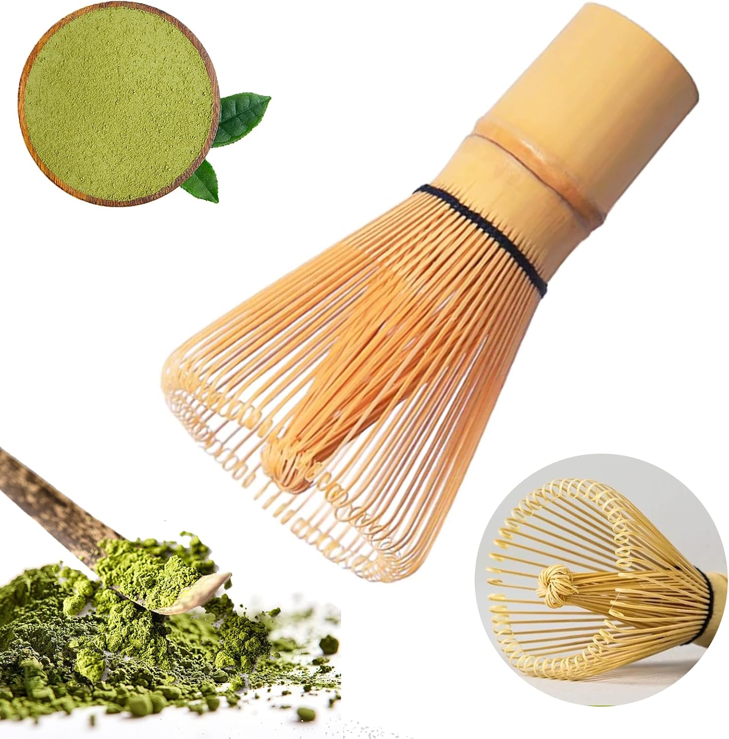 Bamboo Whisk Matcha Whisk, Handcrafted Bamboo Chasen, Traditional Set for Matcha Tea Preparation, Authentic Japanese Tea Ceremony Tool