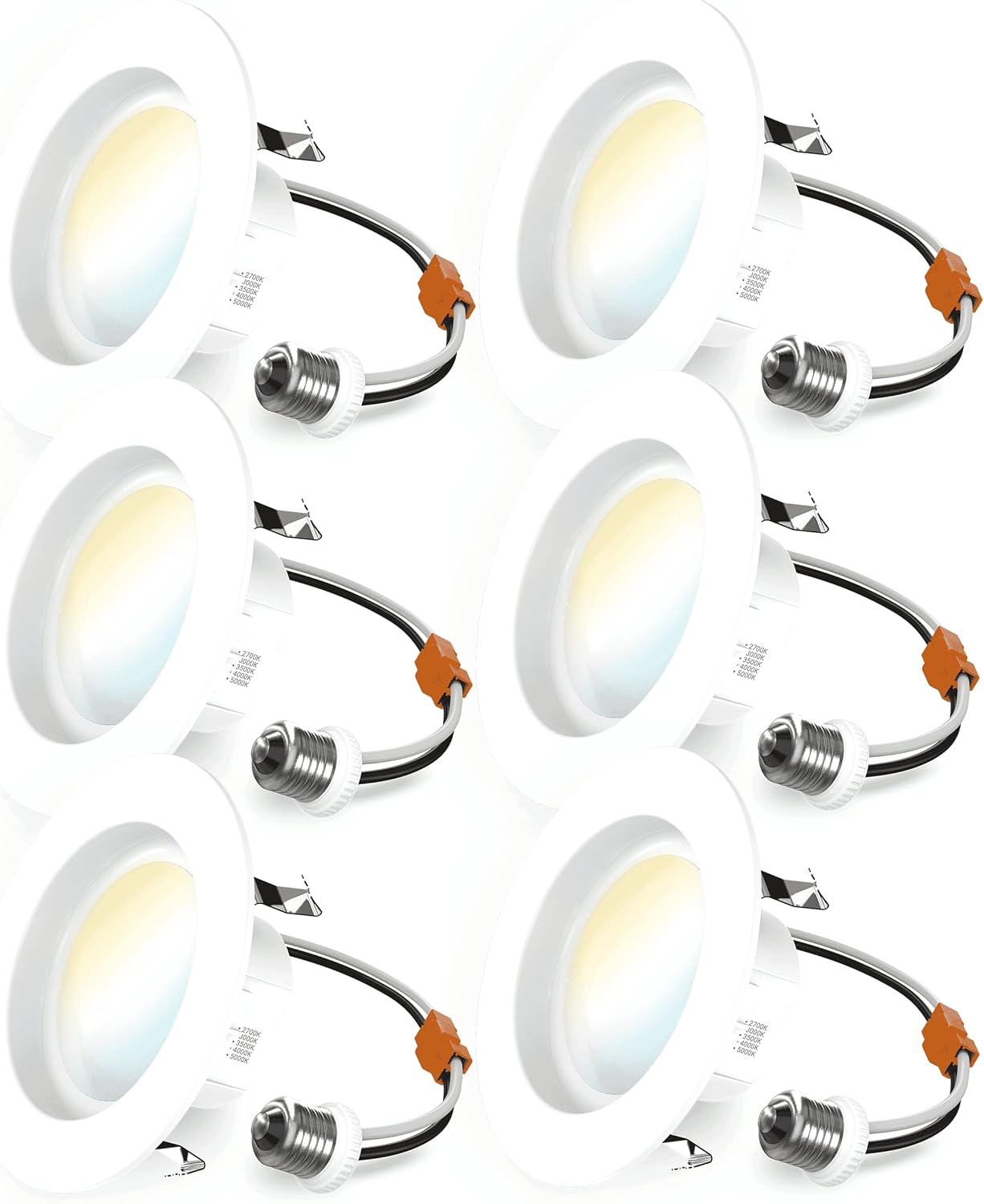 Sunco 6 Pack 4 Inch LED Recessed Lights, Retrofit Can Lighting, 660 LM, 11W (40W Equivalent), Selectable CCT 2700K/3000K/3500K/4000K/5000K, Dimmable, Baffle Trim, Replacement Conversion Kit UL.