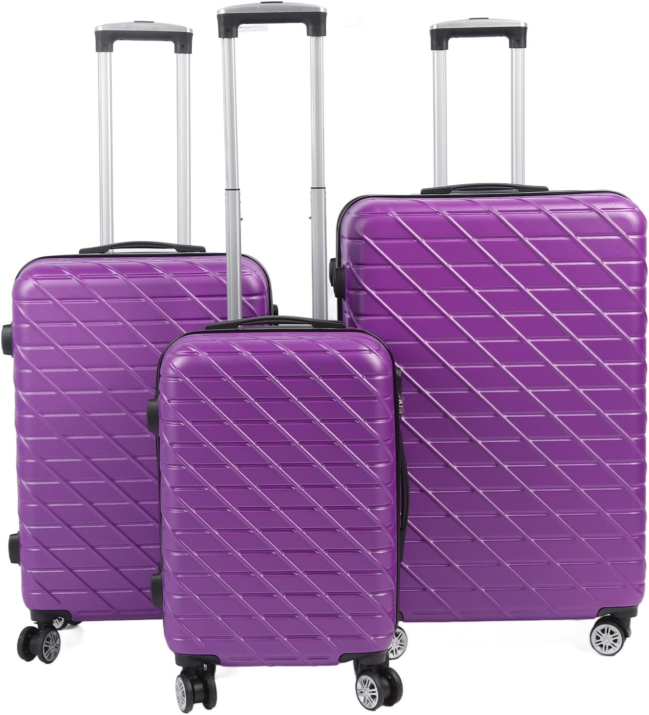 TOPINCN Luggage Sets, 3 Piece Hardshell Suitcase Set with Spinner Wheel, Hardside Suitcase Set with TSA Lock, Expandable Travel Luggage for Men and Women (20in 24in 28in) (Purple)