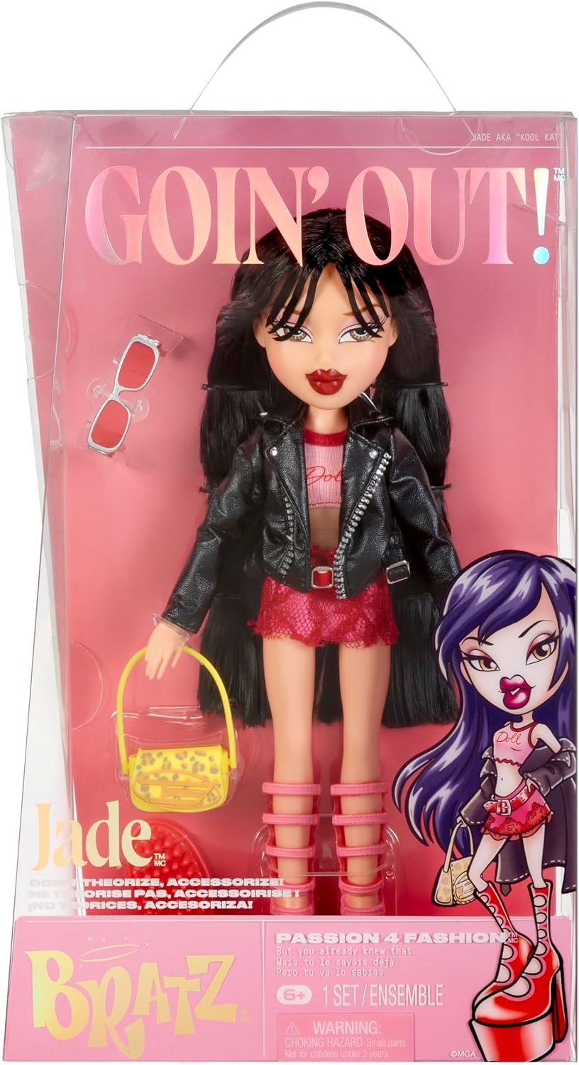 Bratz Goin' Out! Doll - Jade - 1 Collectible Fashion Doll with Accessories, Comes With an Outfit, a Purse, a Pair of Sunglasses, and a Brush - Kids Toy - Great for Ages 6 and Older